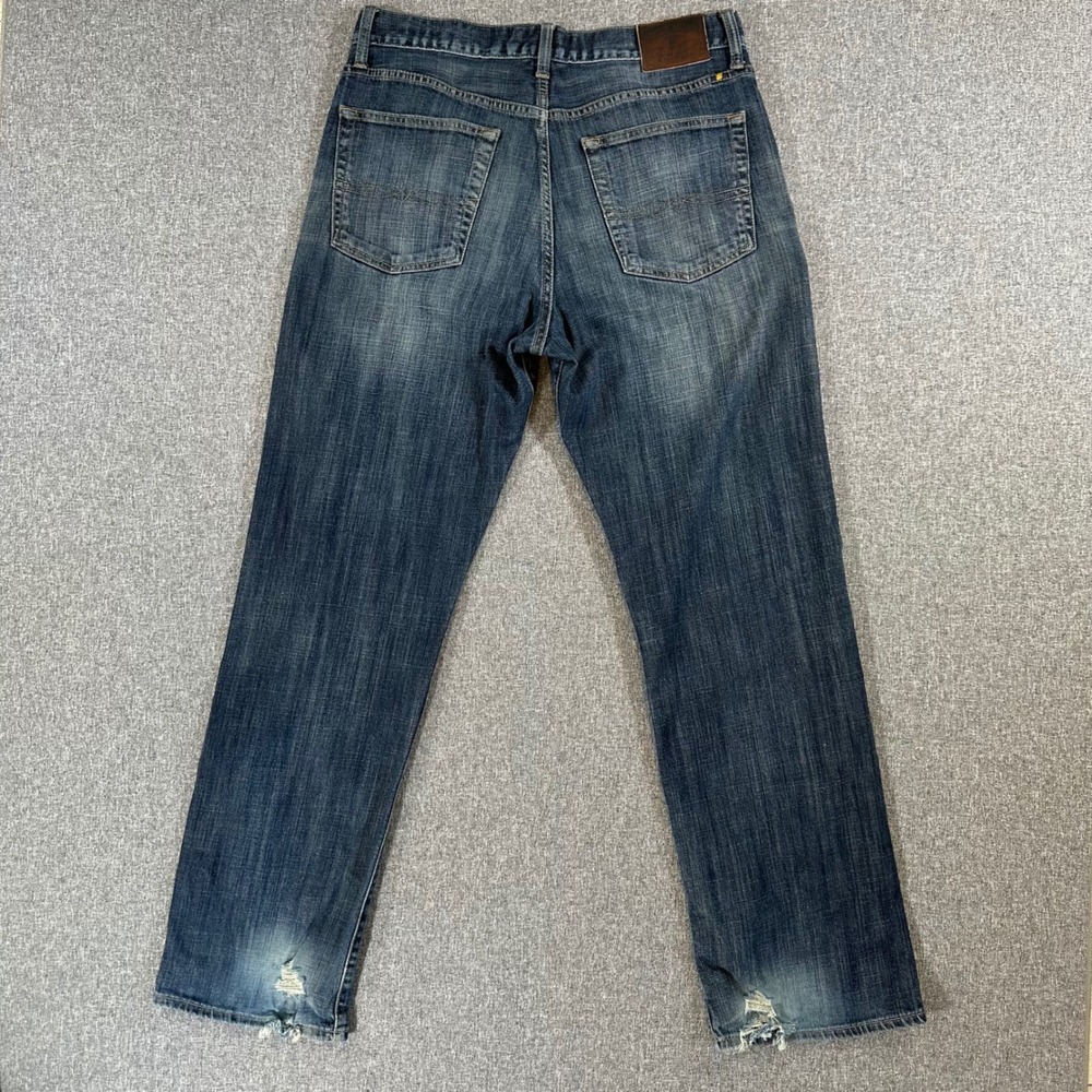 Lucky Brand Jeans Mens 33x32 181 Relaxed Straight Blue Stretch Distressed